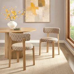 Marsha Mineral Retro Upholstered Fabric Dining Chairs (Set of 2) - Ornate Home