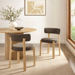 Marsha Mocha Upholstered Fabric Dining Chairs (Set of 2) - Ornate Home