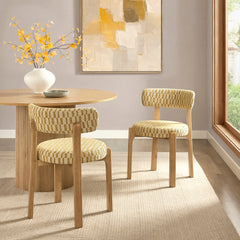 Marsha Sunrise Retro Upholstered Fabric Dining Chairs (Set of 2) - Ornate Home