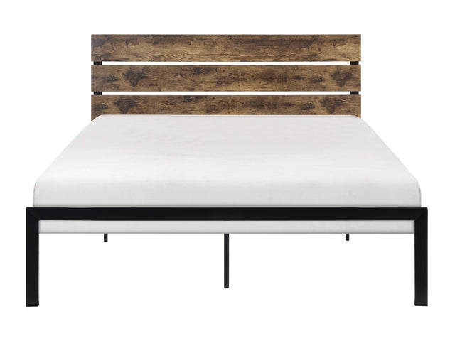 Marshall Brown/Black Metal Queen Panel Bed - Ornate Home