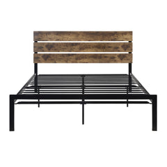 Marshall Brown/Black Metal Queen Panel Bed - Ornate Home