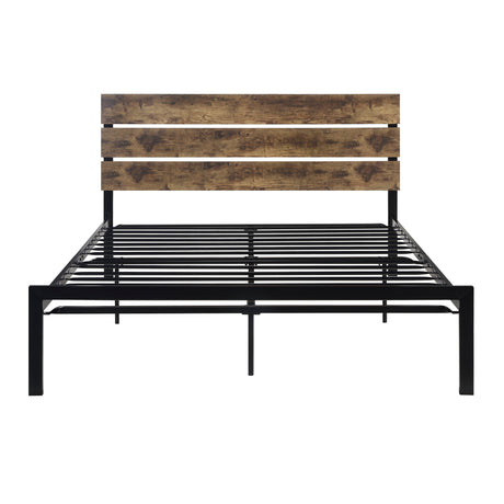 Marshall Brown/Black Metal Queen Panel Bed - Ornate Home