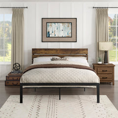 Marshall Brown/Black Metal Queen Panel Bed - Ornate Home