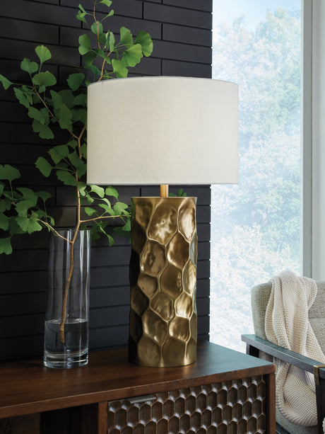 Marshawn Gold Finish Table Lamp - Ornate Home
