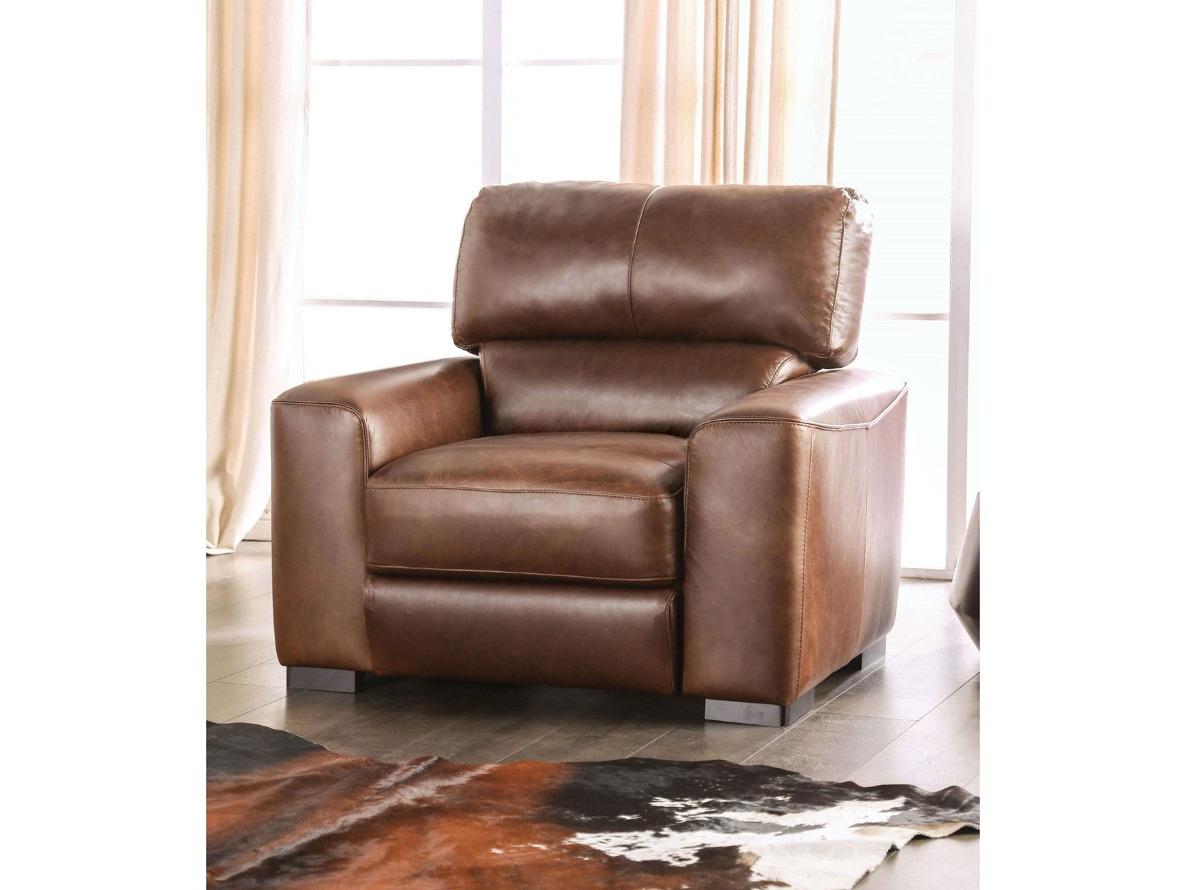 Marsicano Cognac Real Italian Leather Chair - Ornate Home