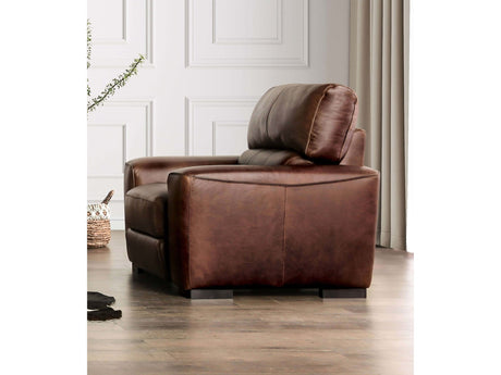 Marsicano Cognac Real Italian Leather Loveseat - Ornate Home