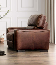 Marsicano Cognac Real Italian Leather Sofa & Loveseat - Ornate Home
