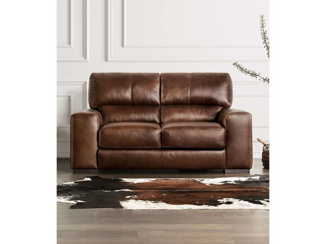 Marsicano Cognac Real Italian Leather Sofa - Ornate Home