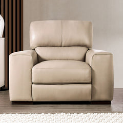Marsicano Taupe Real Italian Leather Chair - Ornate Home