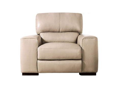 Marsicano Taupe Real Italian Leather Chair - Ornate Home