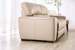 Marsicano Taupe Real Italian Leather Living Room Set - Ornate Home