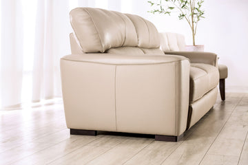 Marsicano Taupe Real Italian Leather Living Room Set - Ornate Home