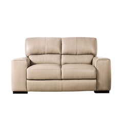 Marsicano Taupe Real Italian Leather Living Room Set - Ornate Home