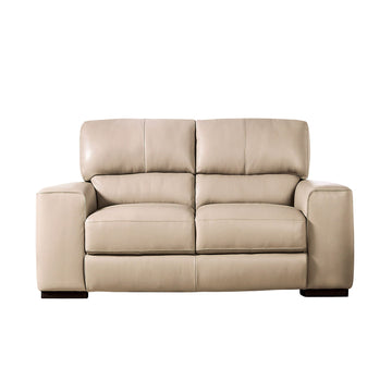 Marsicano Taupe Real Italian Leather Living Room Set - Ornate Home
