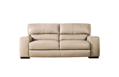 Marsicano Taupe Real Italian Leather Living Room Set - Ornate Home
