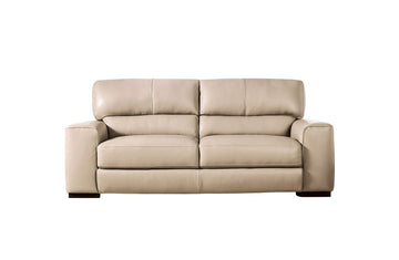 Marsicano Taupe Real Italian Leather Living Room Set - Ornate Home
