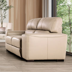 Marsicano Taupe Real Italian Leather Loveseat - Ornate Home