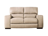 Marsicano Taupe Real Italian Leather Loveseat - Ornate Home