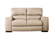 Marsicano Taupe Real Italian Leather Loveseat - Ornate Home