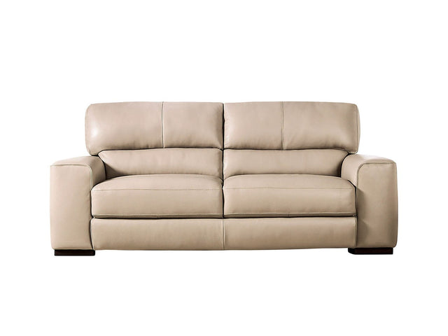 Marsicano Taupe Real Italian Leather Sofa - Ornate Home