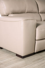 Marsicano Taupe Real Italian Leather Sofa - Ornate Home