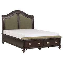 Marston Dark Cherry Eastern King Sleigh Platform Bed - Ornate Home
