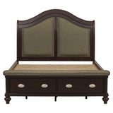 Marston Dark Cherry Eastern King Sleigh Platform Bed - Ornate Home
