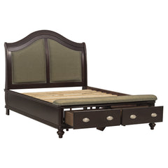 Marston Dark Cherry Eastern King Sleigh Platform Bed - Ornate Home