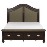 Marston Dark Cherry Eastern King Sleigh Platform Bed - Ornate Home