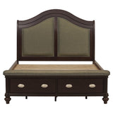 Marston Dark Cherry Eastern King Sleigh Platform Bed - Ornate Home