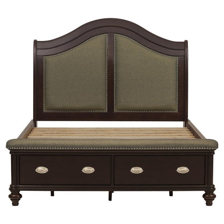 Marston Dark Cherry Eastern King Sleigh Platform Bed - Ornate Home