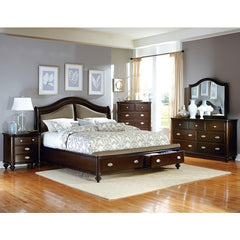 Marston Dark Cherry Eastern King Sleigh Platform Bed - Ornate Home