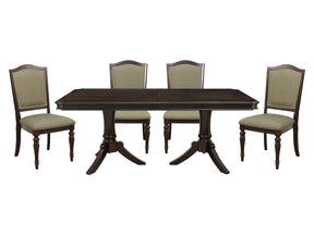 Marston Dark Cherry/Natural 5-Piece Dining Table Set - Ornate Home