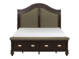 Marston Dark Cherry Queen Sleigh Platform Bed - Ornate Home