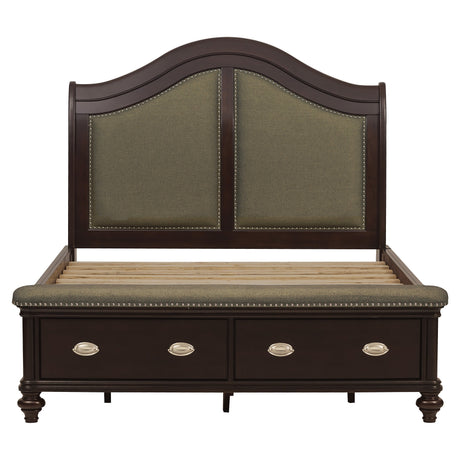 Marston Dark Cherry Queen Sleigh Platform Bed - Ornate Home