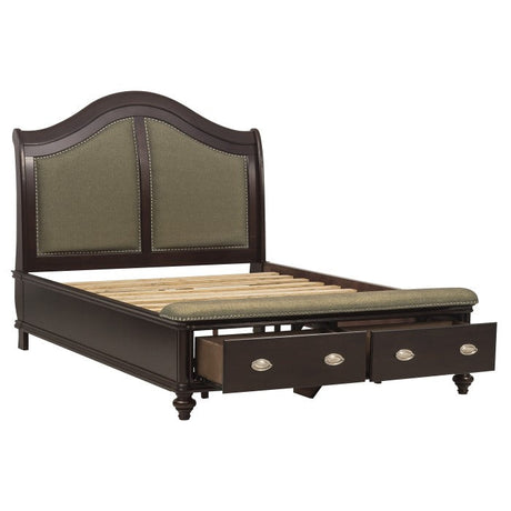 Marston Dark Cherry Queen Sleigh Platform Bed - Ornate Home