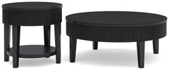 Marstream Black Coffee Table and End Table - Ornate Home