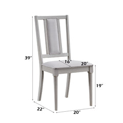 Marta Beige Linen & Natural Side Chair (Set of 2) - Ornate Home