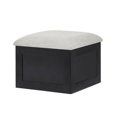 Marta Black/White/Gray Coffee Table with 4 Storage Ottomans - Ornate Home