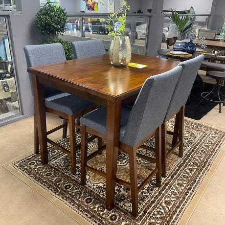 Marten Brown Cherry & Gray Counter Ht. Chair (Set of 2) - Ornate Home