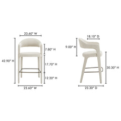 Martens Beige Bar Stool - Ornate Home