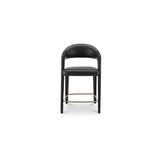 Martens Black Leather Counter Stool - Ornate Home