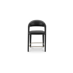 Martens Black Leather Counter Stool - Ornate Home