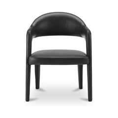 Martens Black Top Grain Leather Dining Chair - Ornate Home