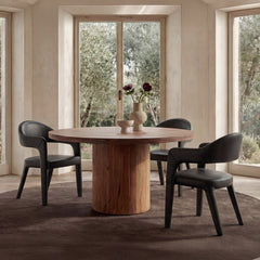 Martens Black Top Grain Leather Dining Chair - Ornate Home