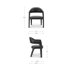 Martens Black Top Grain Leather Dining Chair - Ornate Home