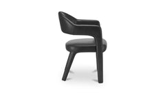 Martens Black Top Grain Leather Dining Chair - Ornate Home