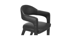 Martens Black Top Grain Leather Dining Chair - Ornate Home