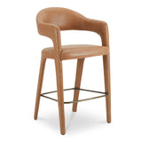 Martens Brown Leather Bar Stool - Ornate Home