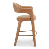 Martens Brown Leather Bar Stool - Ornate Home